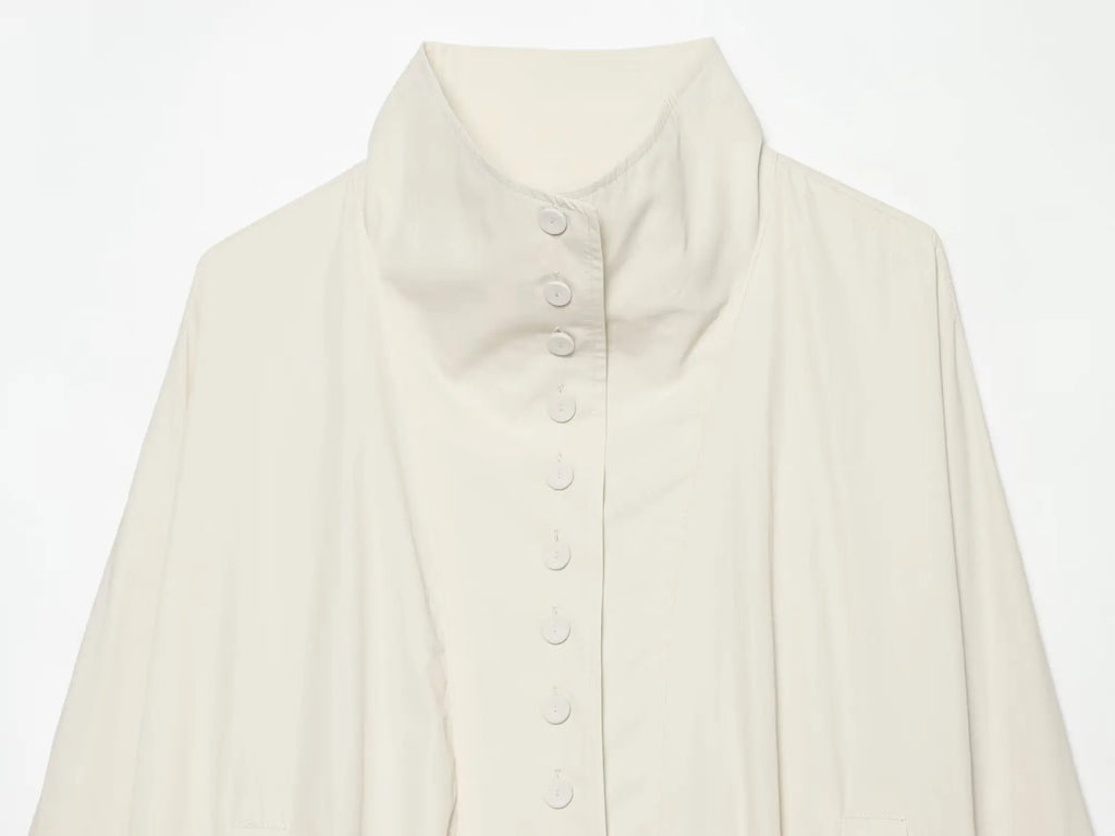 Cropped Jacke Stehkragen Elfenbein - JWANOFFIZIELL