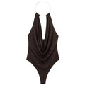 Halter Bodysuit in Dunkelbraun - JWANOFFIZIELL