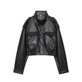 Kunstleder-Bomberjacke Cropped - JWANOFFIZIELL