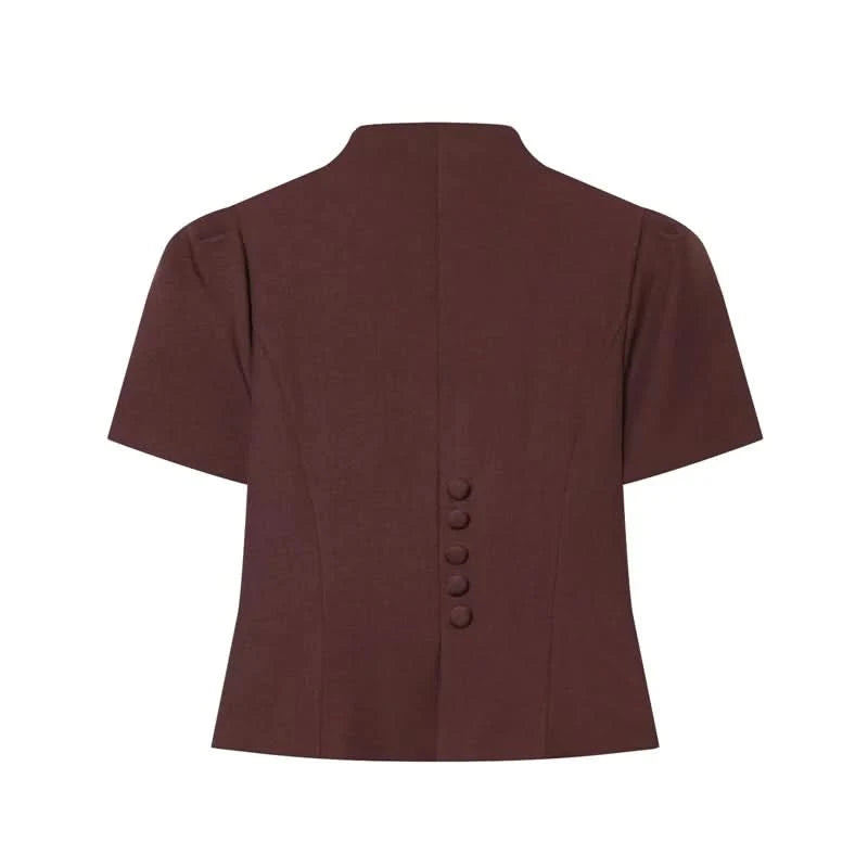 Puffärmel Spitzen-Blazer