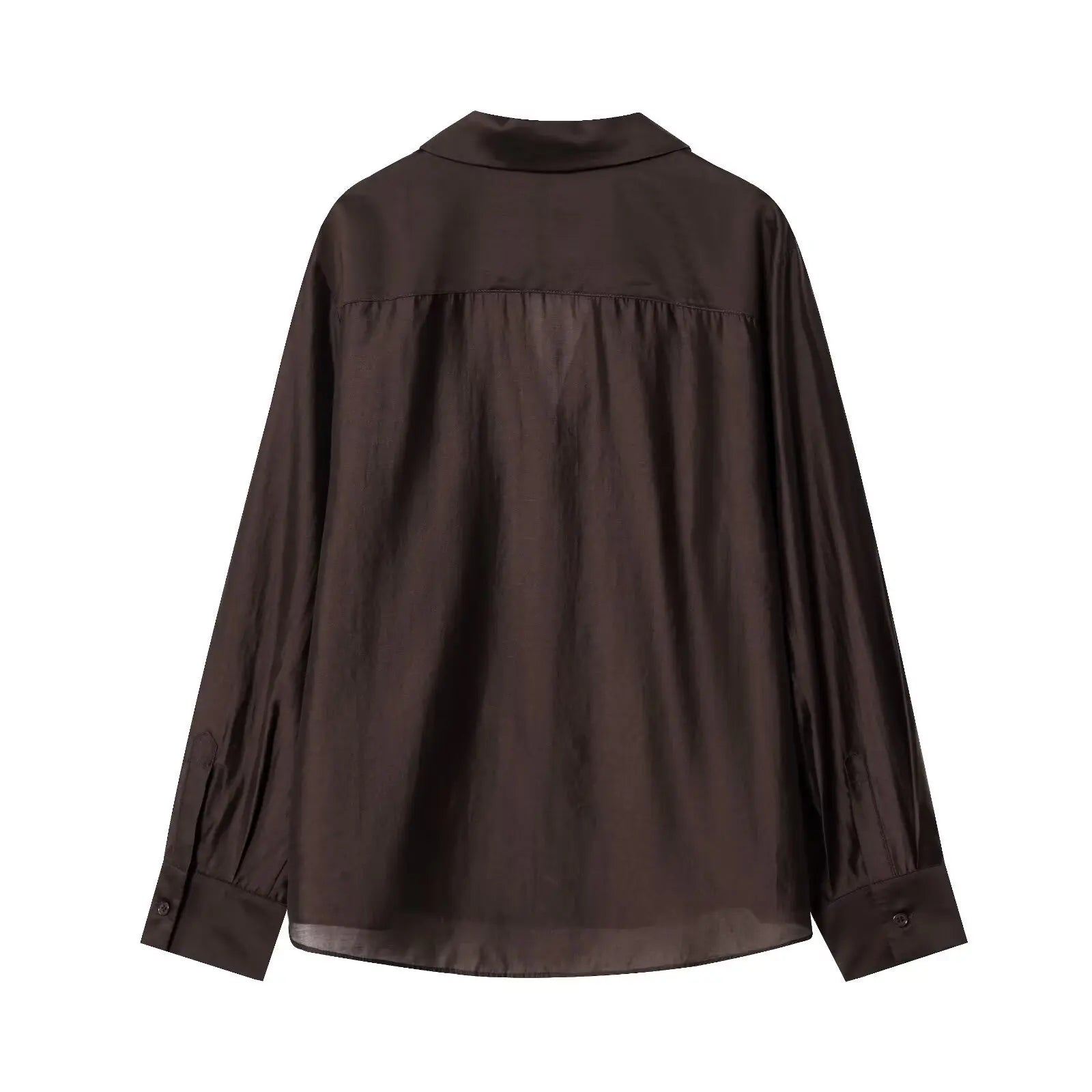 Bestickte Transparente Bluse mit Reverskragen - JWANOFFIZIELL