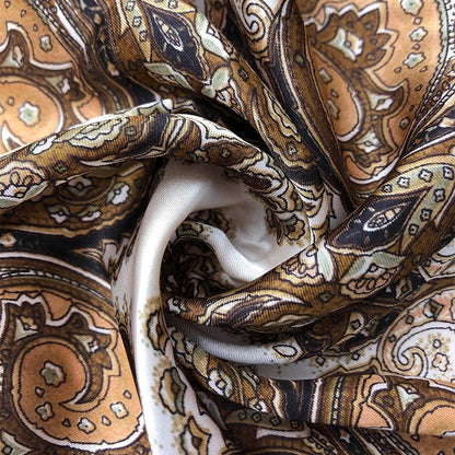 Luxuriöses Satin-Seidentuch Damen – Quadratisches Markentuch mit Blumenmuster
