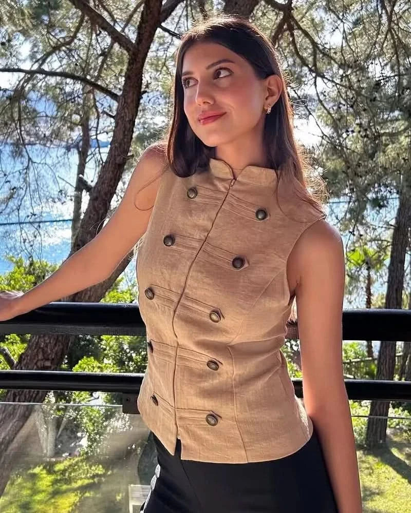 Ärmelloses Knopf-Shirt