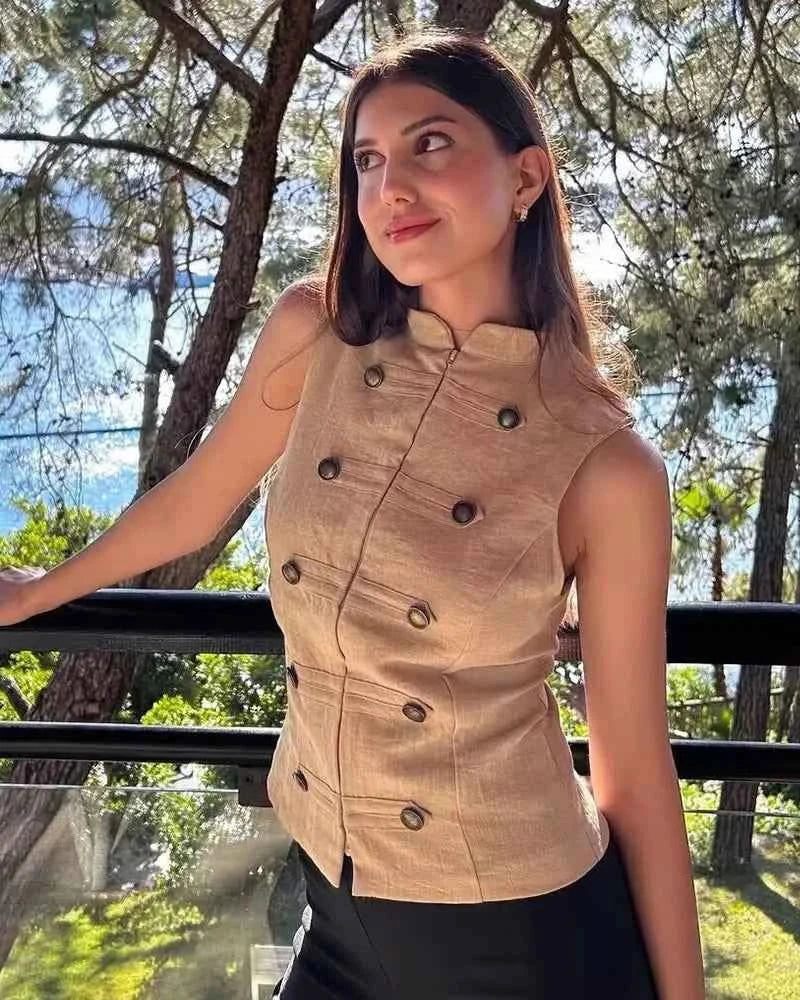 Ärmelloses Knopf-Shirt