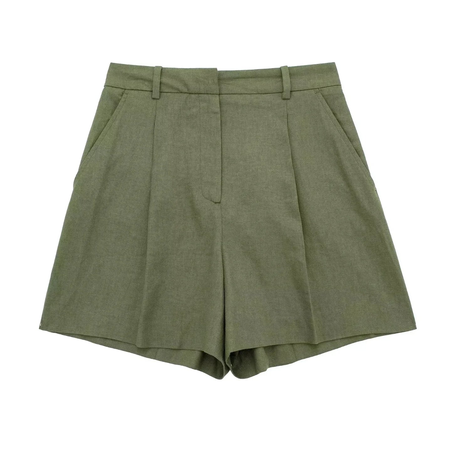 Elegantes Weste-Set Damen – V-Ausschnitt Slim Fit & Plissee-Shorts Sommer