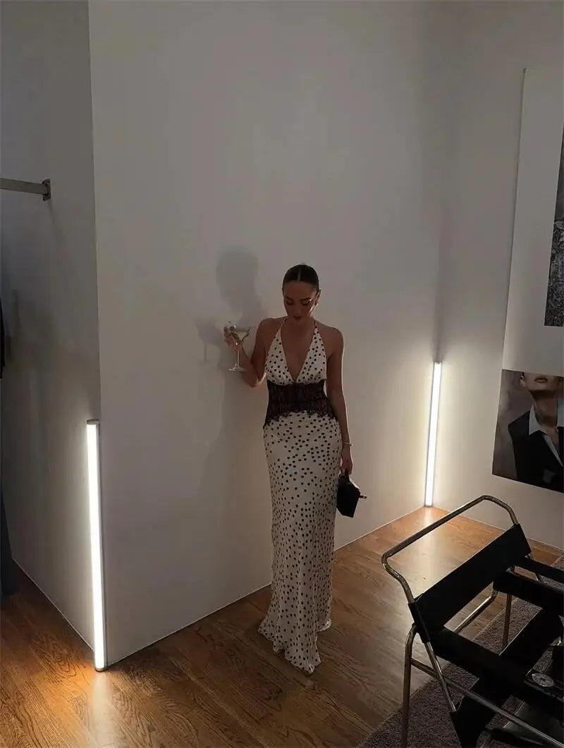 Polka-Dot Maxikleid Rückenfrei - JWANOFFIZIELL