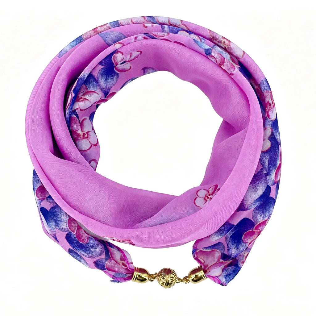 Blumen-Print Halstuch mit Magnetverschluss - JWANOFFIZIELL