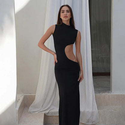 Damen Sexy Cut-Out Maxi Kleid