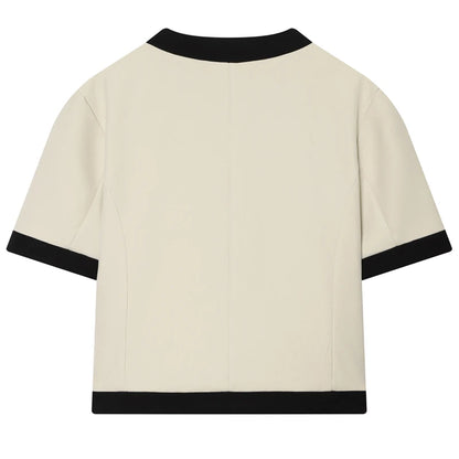 Damen Kurzarm Blazer Casual Crop Jacke