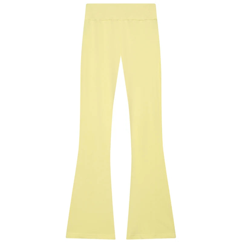 Trendige Fleece Flared-Hose mit Hohem Bund – Weiche Ausgestellte Freizeithose