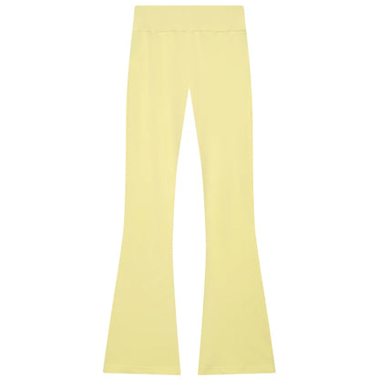 Trendige Fleece Flared-Hose mit Hohem Bund – Weiche Ausgestellte Freizeithose