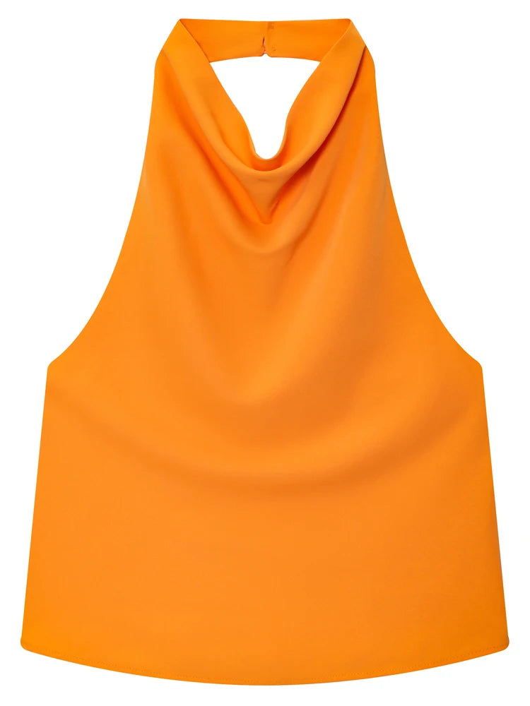 Damen Halter Satin Korsett Top Rückenfrei Elegant