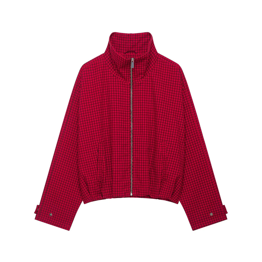 Cropped Bomberjacke Rot - JWANOFFIZIELL
