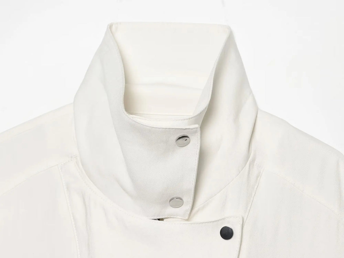 Cropped Jacke Stehkragen Weiß - JWANOFFIZIELL