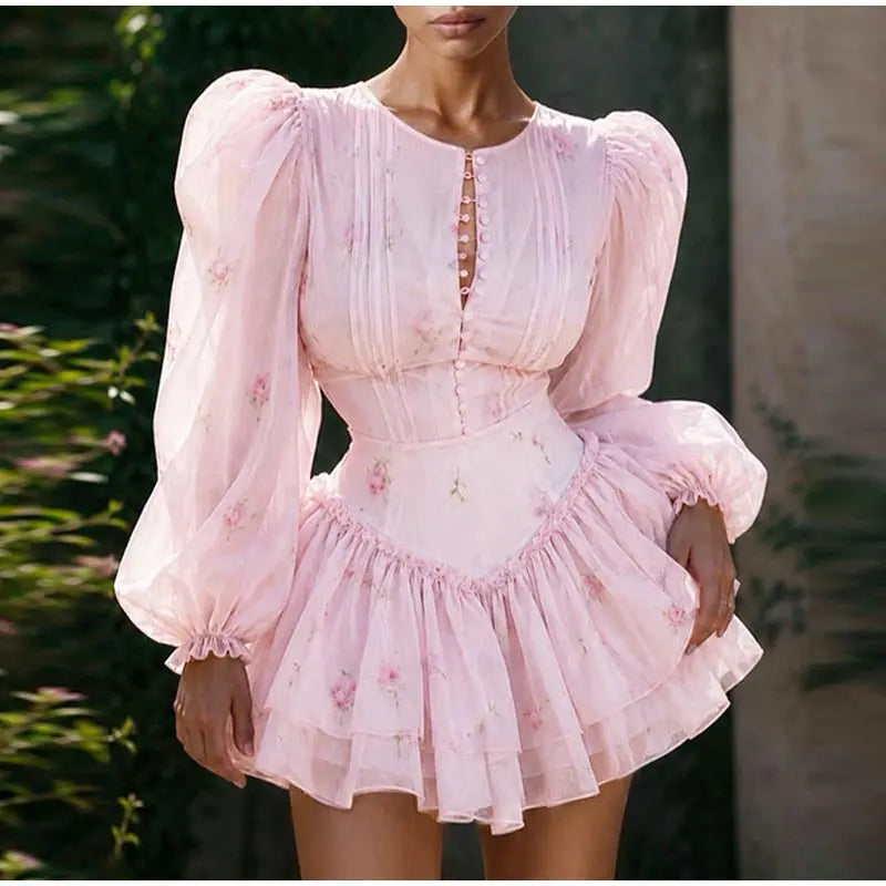Rosen-Print Satin-Playsuit mit Rüschen - JWANOFFIZIELL