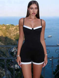 Patchwork Playsuit in Schwarz - JWANOFFIZIELL