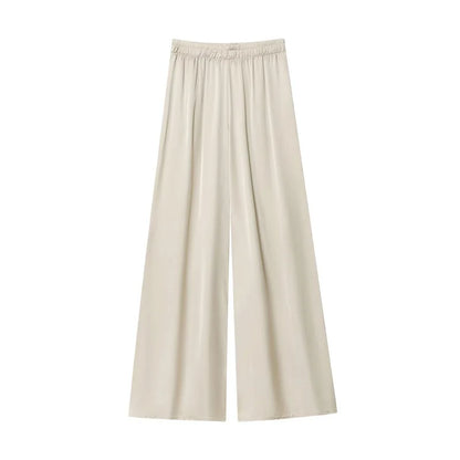 Weite Plissee-Hose Damen – High-Waist Casual Baggy Sommerhose in Schwarz