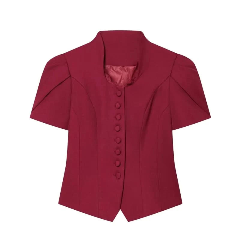 Puffärmel Spitzen-Blazer