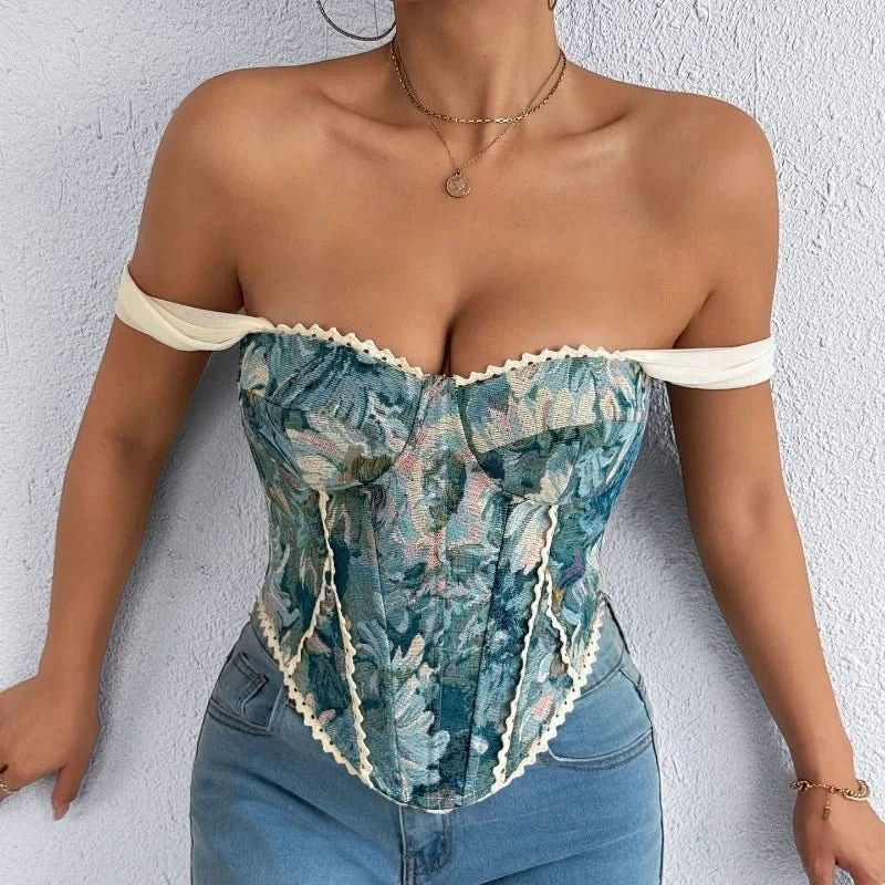 Retro Print Camisole in Blau - JWANOFFIZIELL