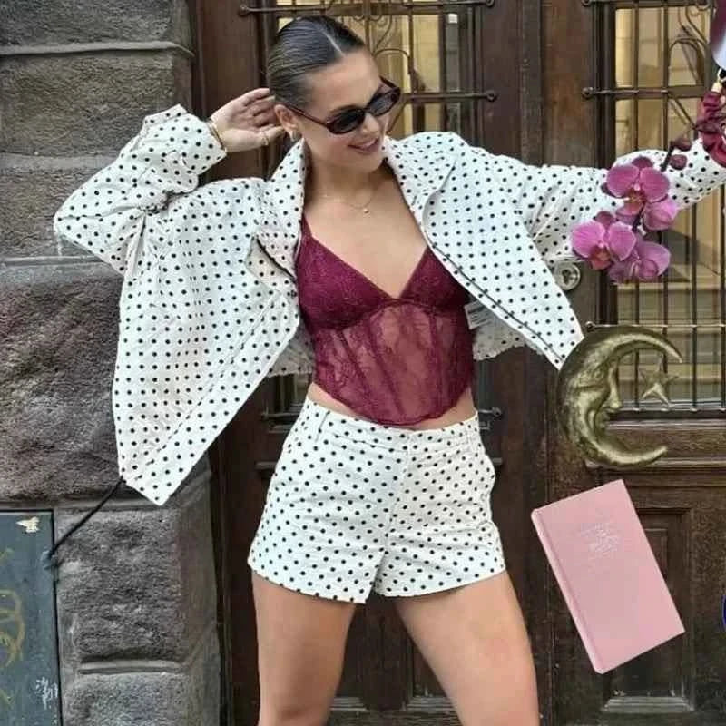 Polka Dot Bomber Jacke - JWANOFFIZIELL
