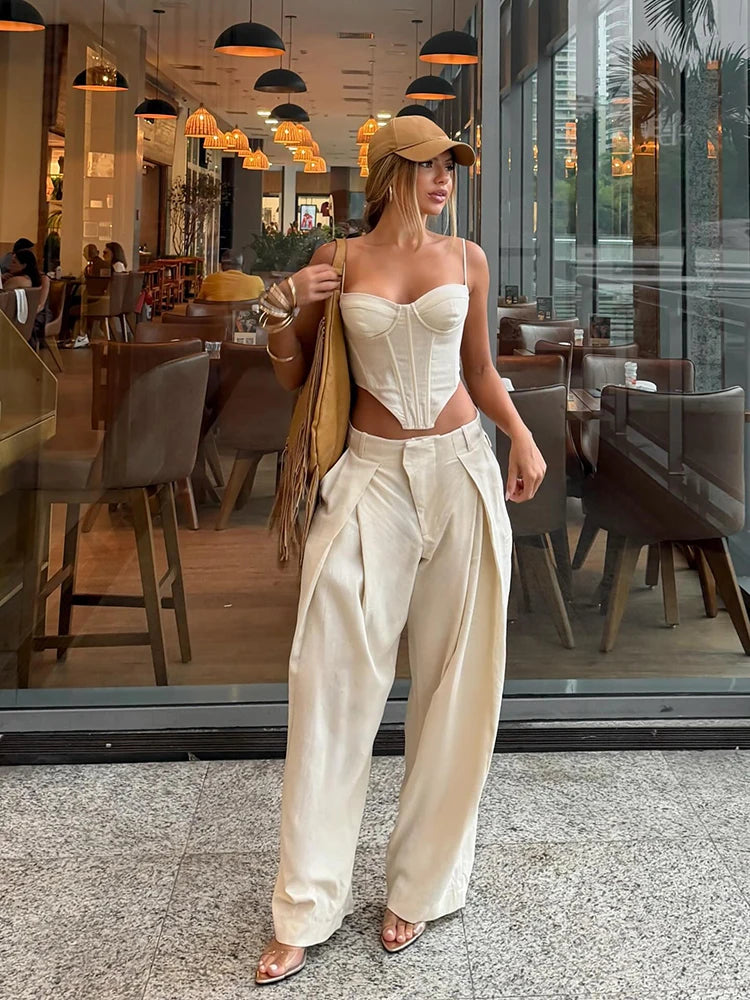 Neckholder-Top & Plissee-Hose Set - JWANOFFIZIELL