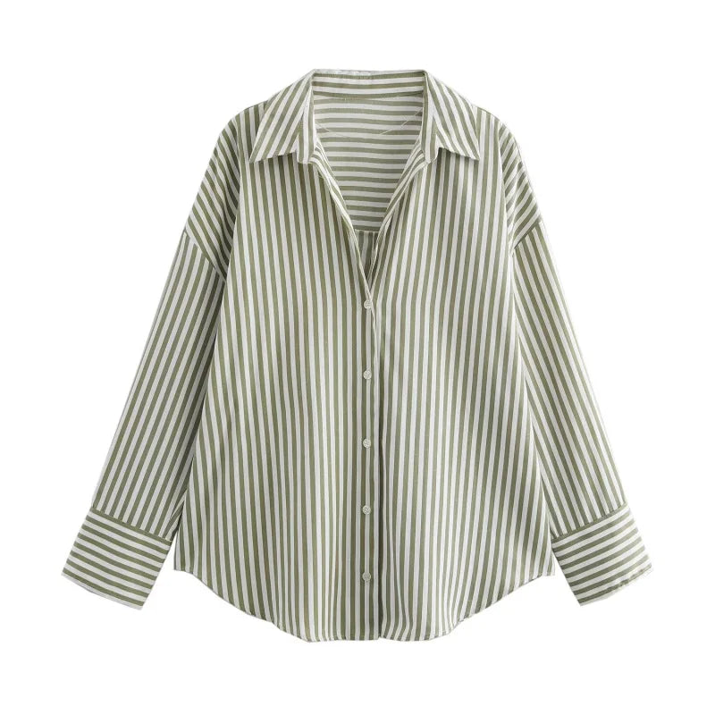 Lässiges Streifenhemd im Loose-Fit – Stylisches Langarm-Popeline-Shirt