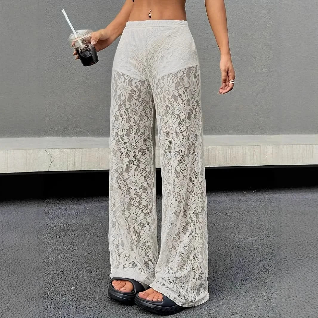 Jacquard Spitzen-Hose in Weiß - JWANOFFIZIELL