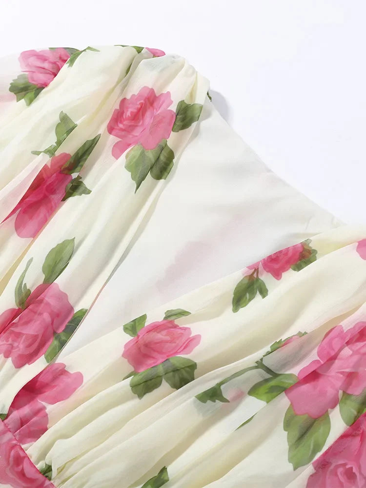 3D-Blüten Chiffon-Minikleid - JWANOFFIZIELL