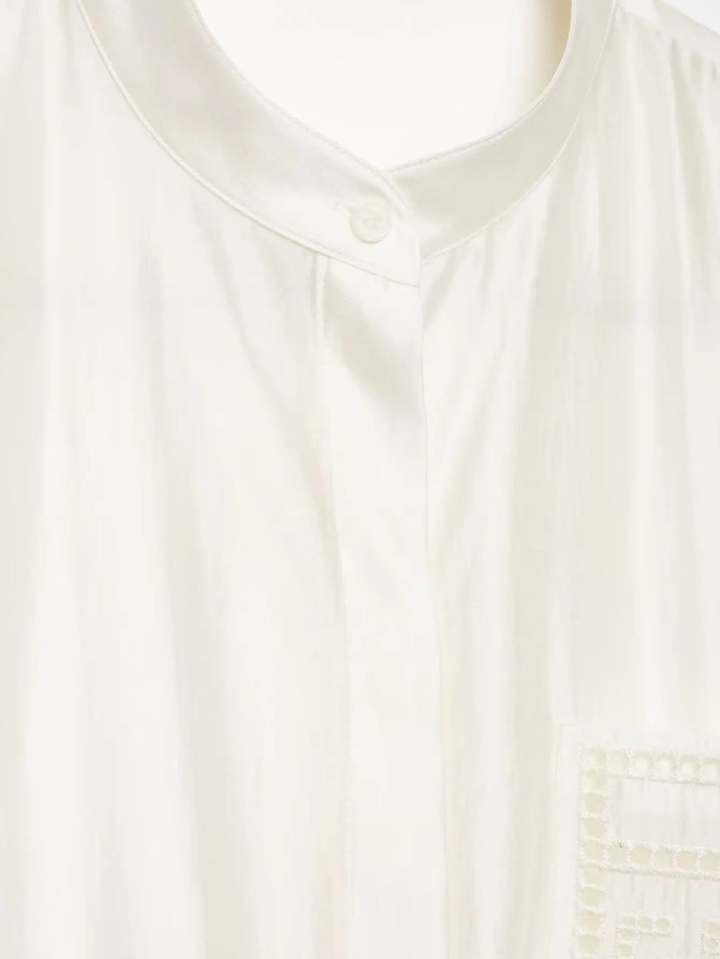 Bestickte Satin-Bluse mit Stehkragen - JWANOFFIZIELL