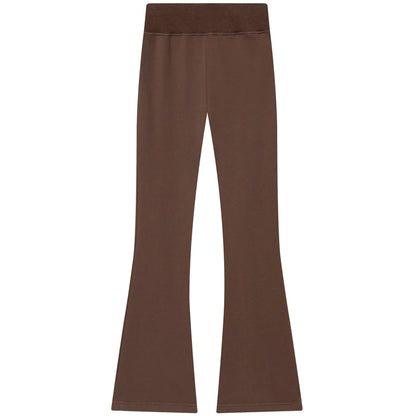 Trendige Fleece Flared-Hose mit Hohem Bund – Weiche Ausgestellte Freizeithose