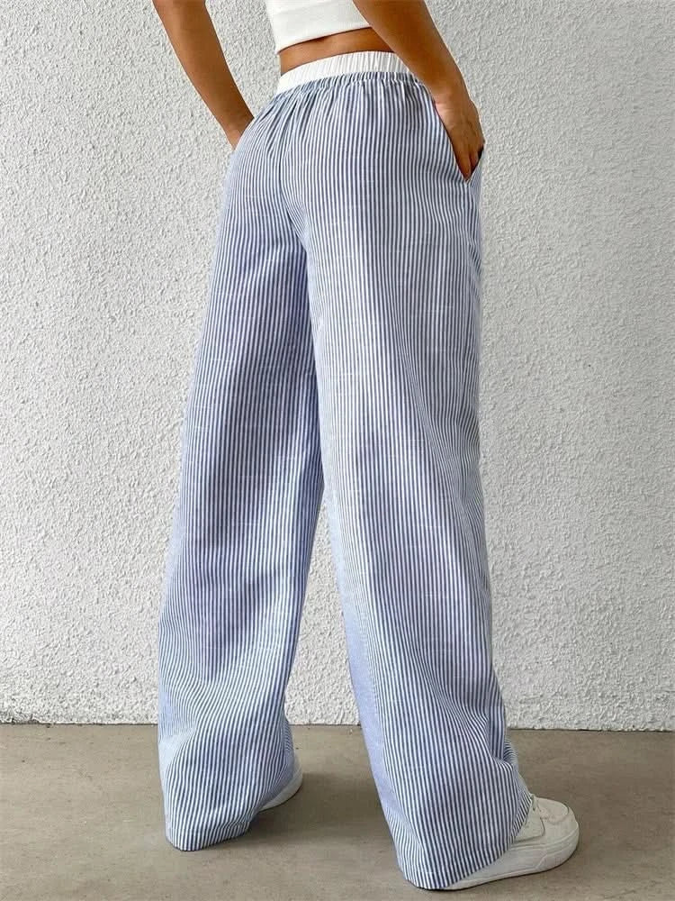 Gestreifte Wide-Leg Hose - JWANOFFIZIELL