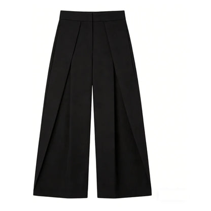 Damen weite Oversize-Hose, gestreift, elegant, Büro