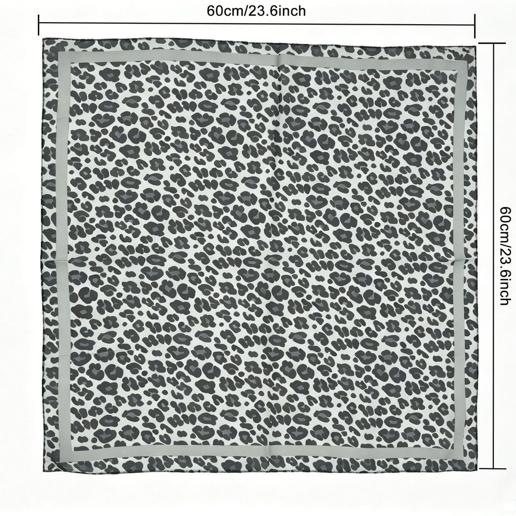 Leo-Print Chiffon-Halstuch mit Magnetverschluss - JWANOFFIZIELL