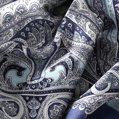 Luxuriöses Satin-Seidentuch Damen – Quadratisches Markentuch mit Blumenmuster
