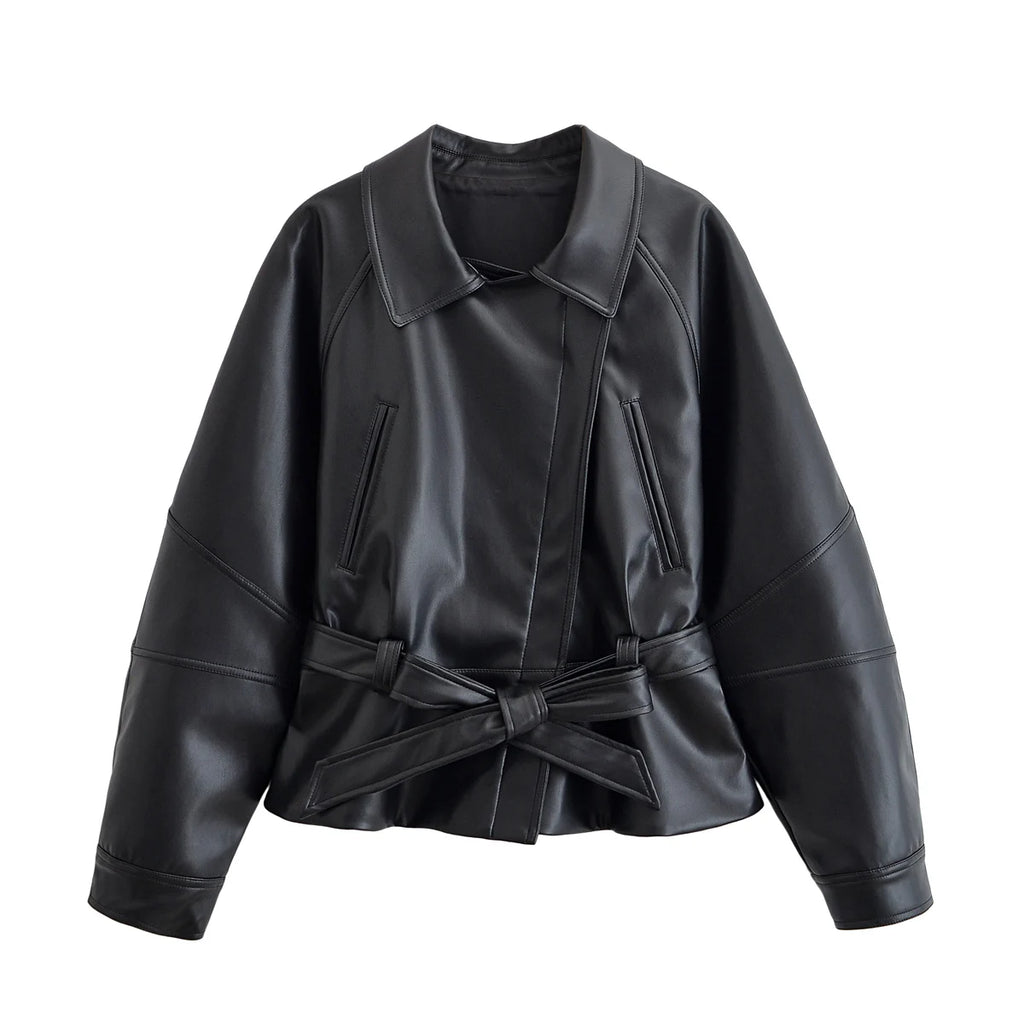 Kunstleder-Trenchcoat Vintage Motorrad - JWANOFFIZIELL