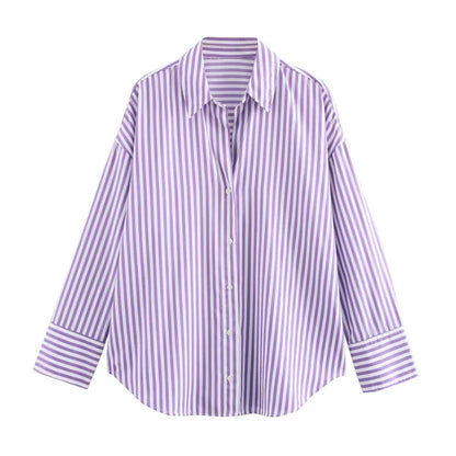 Lässiges Streifenhemd im Loose-Fit – Stylisches Langarm-Popeline-Shirt
