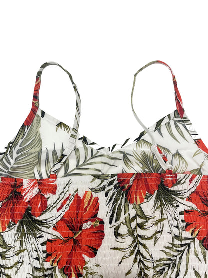Damen Blumen Spitze Boho Strandkleid Maxi