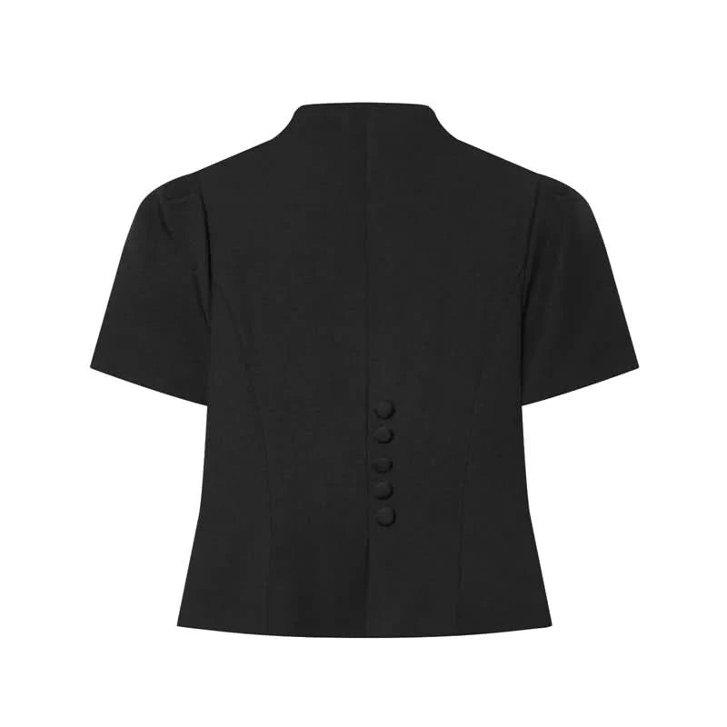 Puffärmel Spitzen-Blazer