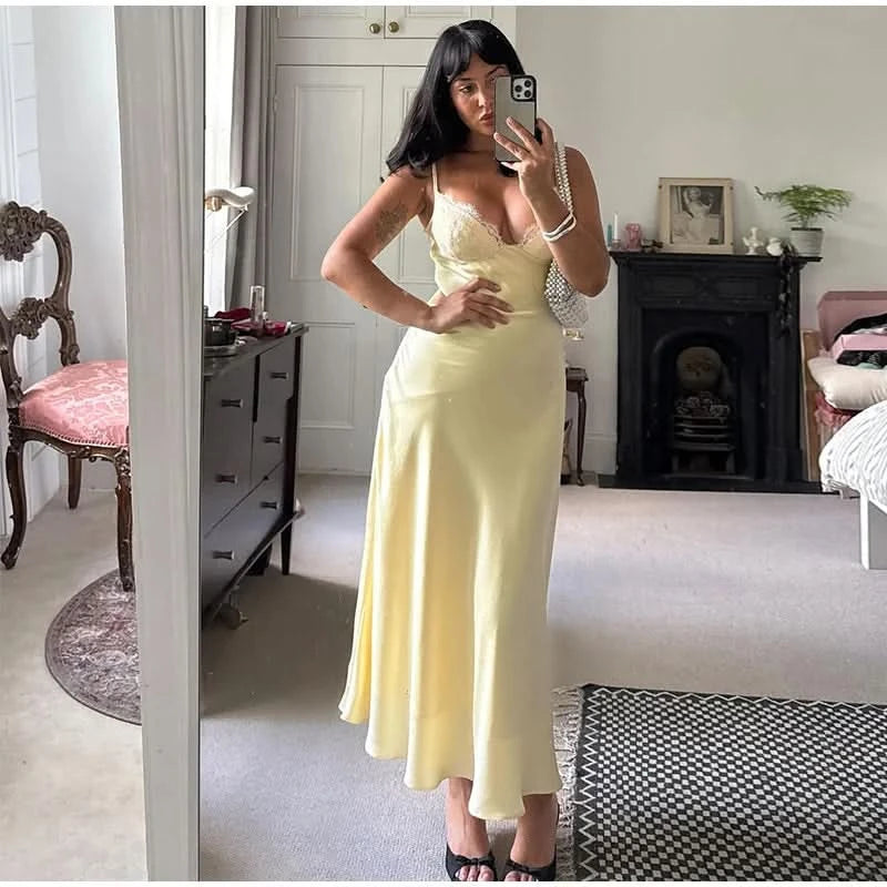 Spitzen Rückenfrei Kleid