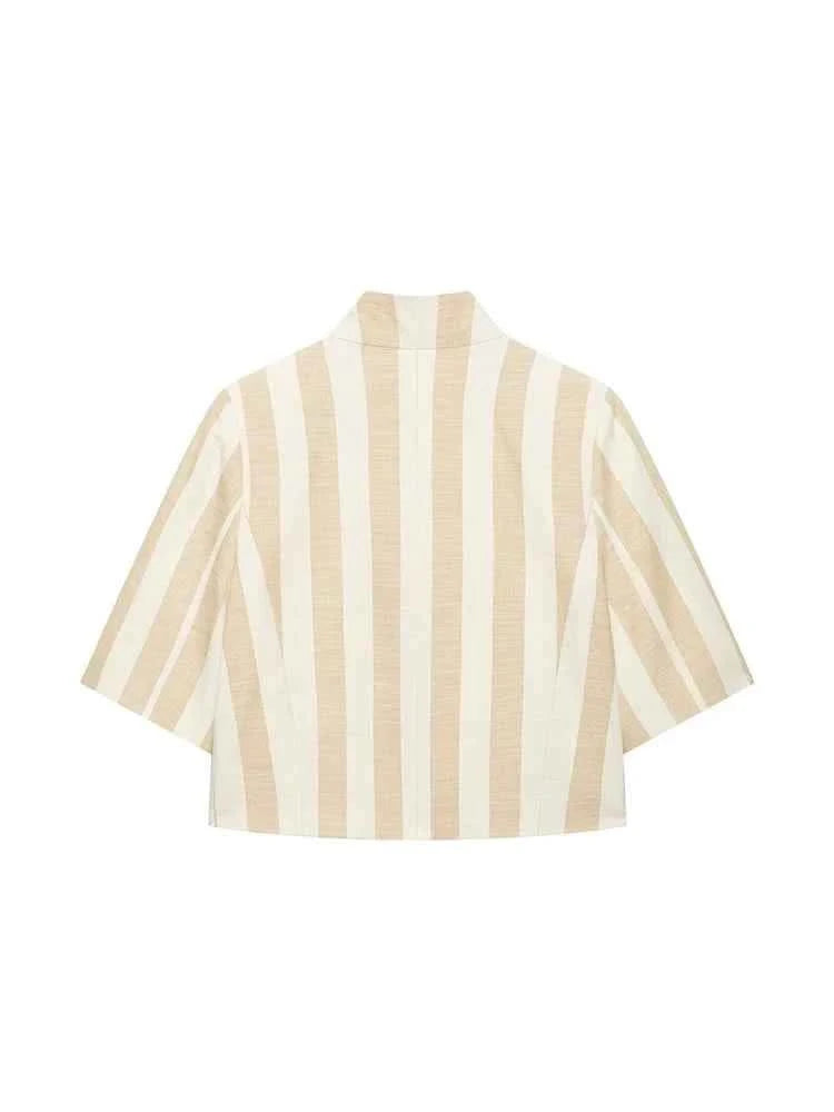 Streifen Blazer-Mantel