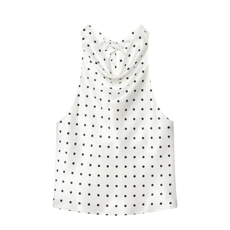 Satin Halter-Top in Weiß - JWANOFFIZIELL