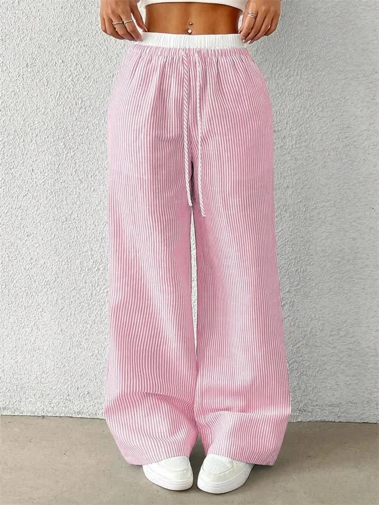 Gestreifte Wide-Leg Hose - JWANOFFIZIELL