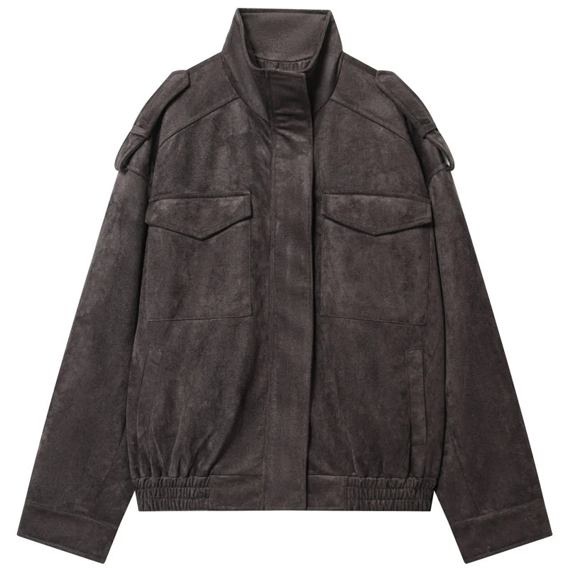 Veloursleder-Bomberjacke Chic - JWANOFFIZIELL