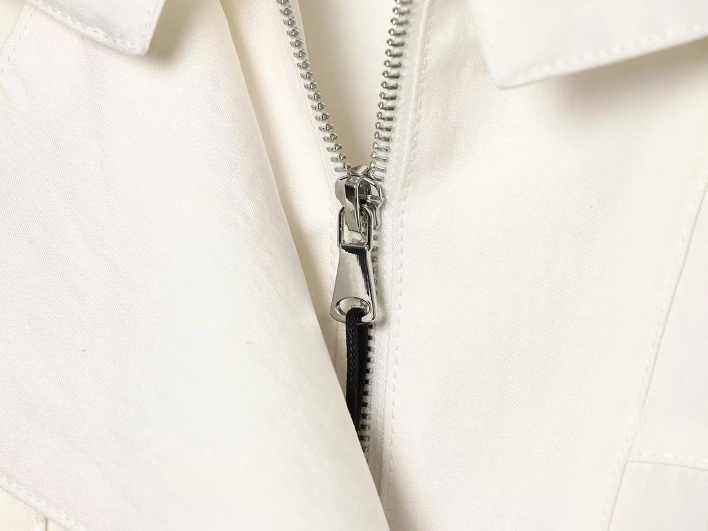 Cropped Jacke Stehkragen Weiß - JWANOFFIZIELL