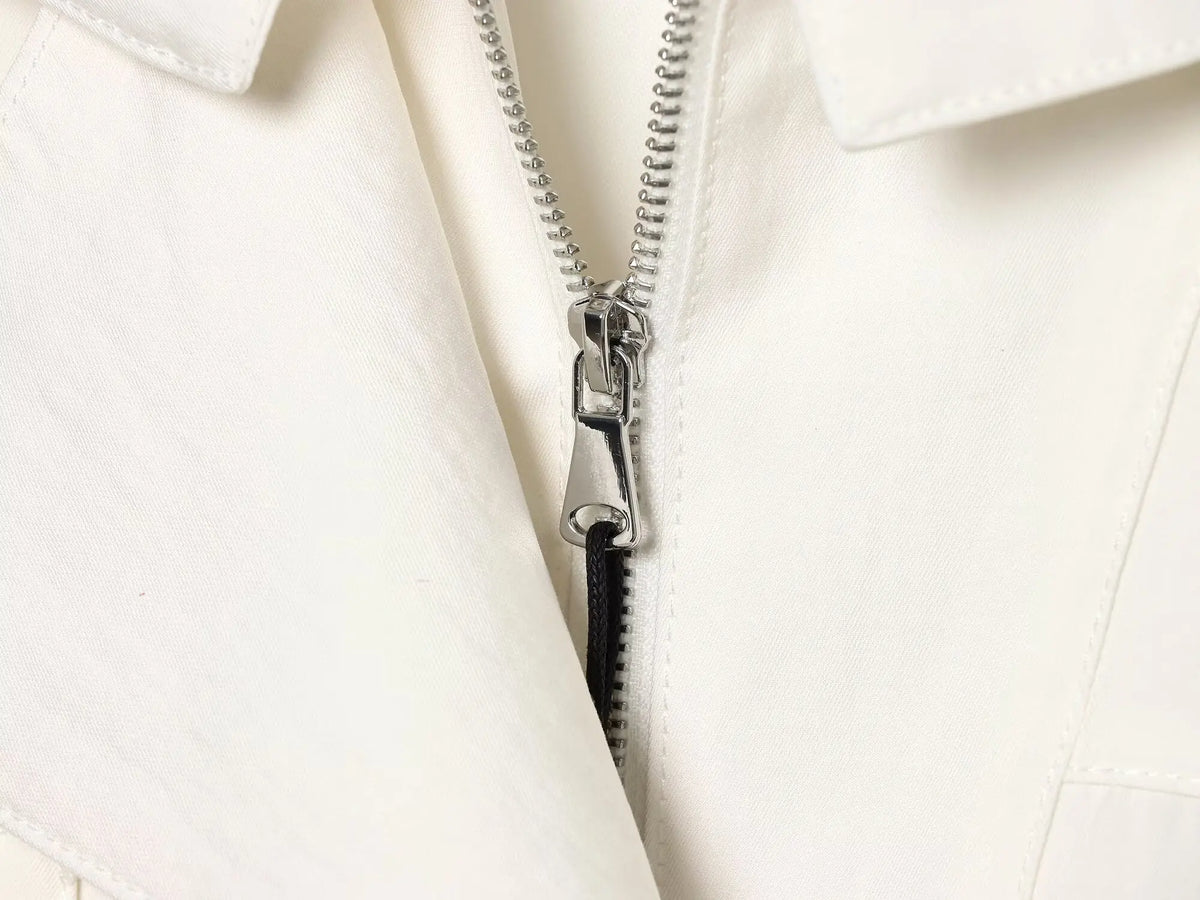 Cropped Jacke Stehkragen Weiß - JWANOFFIZIELL