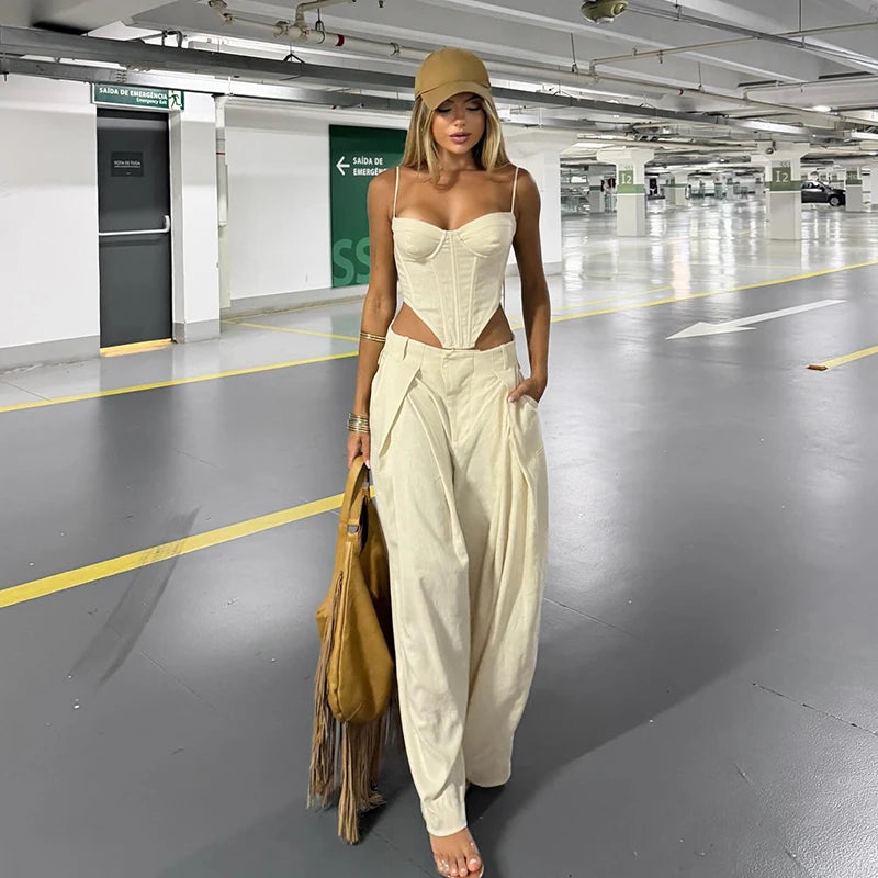 Neckholder-Top & Plissee-Hose Set - JWANOFFIZIELL