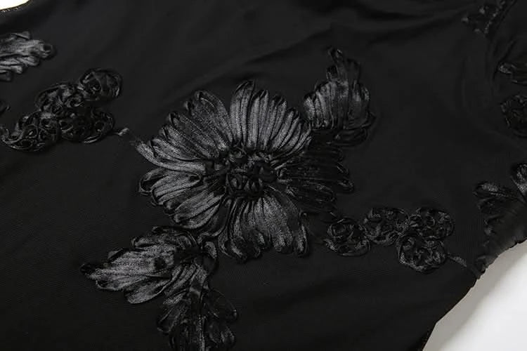 Blumen-Stickerei Maxikleid - JWANOFFIZIELL