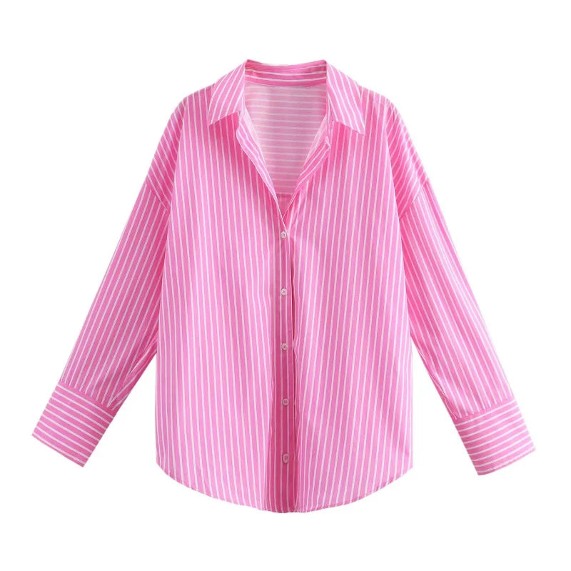Lässiges Streifenhemd im Loose-Fit – Stylisches Langarm-Popeline-Shirt