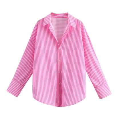 Lässiges Streifenhemd im Loose-Fit – Stylisches Langarm-Popeline-Shirt