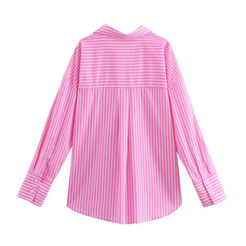 Lässiges Streifenhemd im Loose-Fit – Stylisches Langarm-Popeline-Shirt
